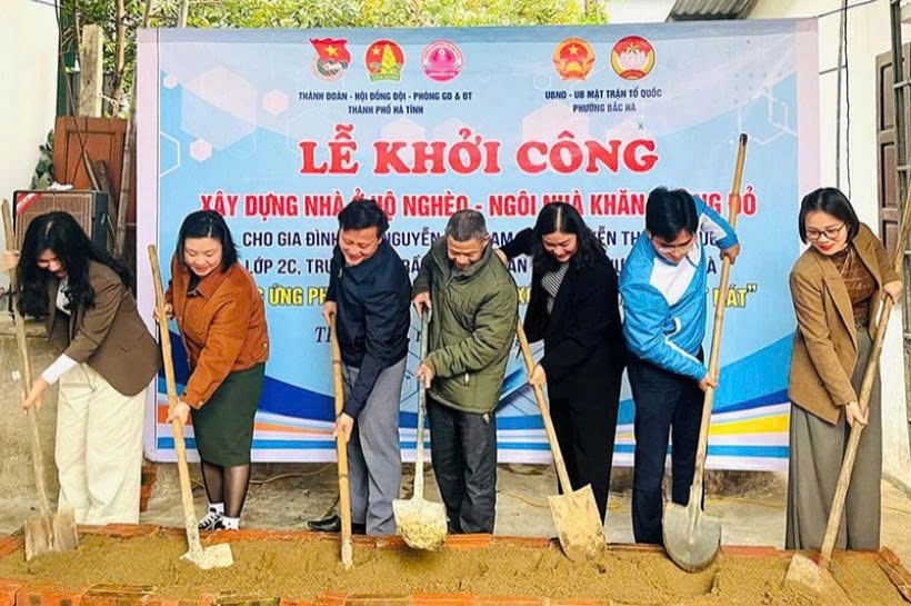 Tuổi trẻ TP Hà Tĩnh hỗ trợ xây 'nhà khăn quàng đỏ' cho học sinh khó khăn