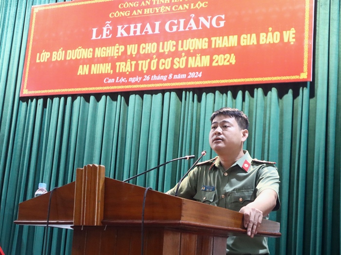 CA Can Lộc tập huấn pháp luật, nghiệp vụ cho lực lượng tham gia bảo vệ an ninh trật tự ở cơ sở