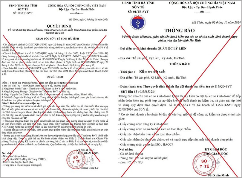Cảnh báo của Sở Y tế Hà Tĩnh về hoạt động lừa đảo trong kiểm tra an toàn thực phẩm