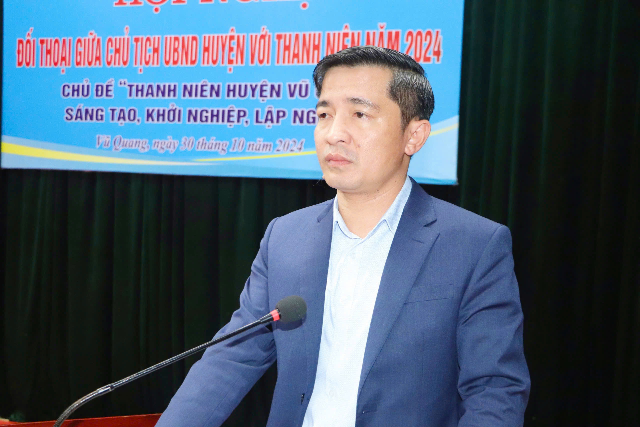 Tổ chức hội nghị đối thoại giữa Chủ tịch UBND huyện với thanh niên năm 2024 trên địa bàn huyện Vũ Quang