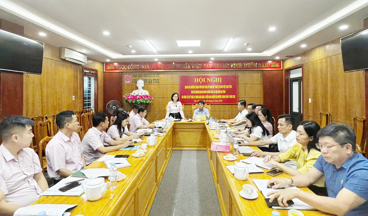 Tổng kết hoạt động phối hợp và ủy thác giữa NHCSXH Hà Tĩnh, Ủy ban MTTQ tỉnh cùng các đoàn thể