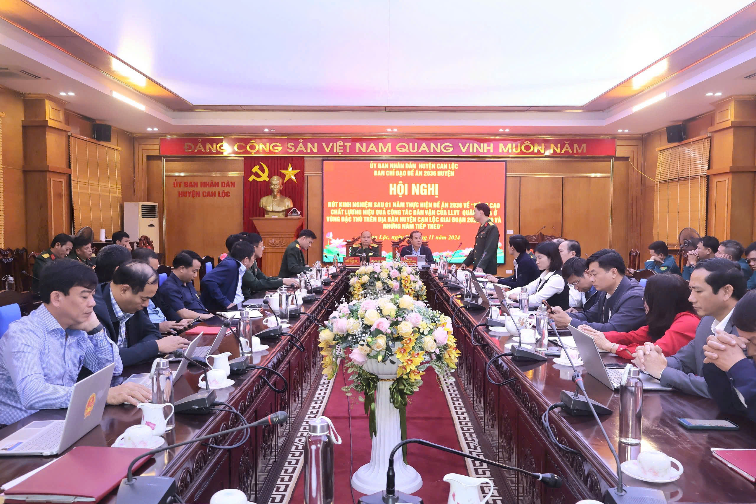Sơ kết 01 năm thực hiện Đề án 2036 của lực lượng vũ trang Quân khu 4 trên địa bàn huyện Can Lộc