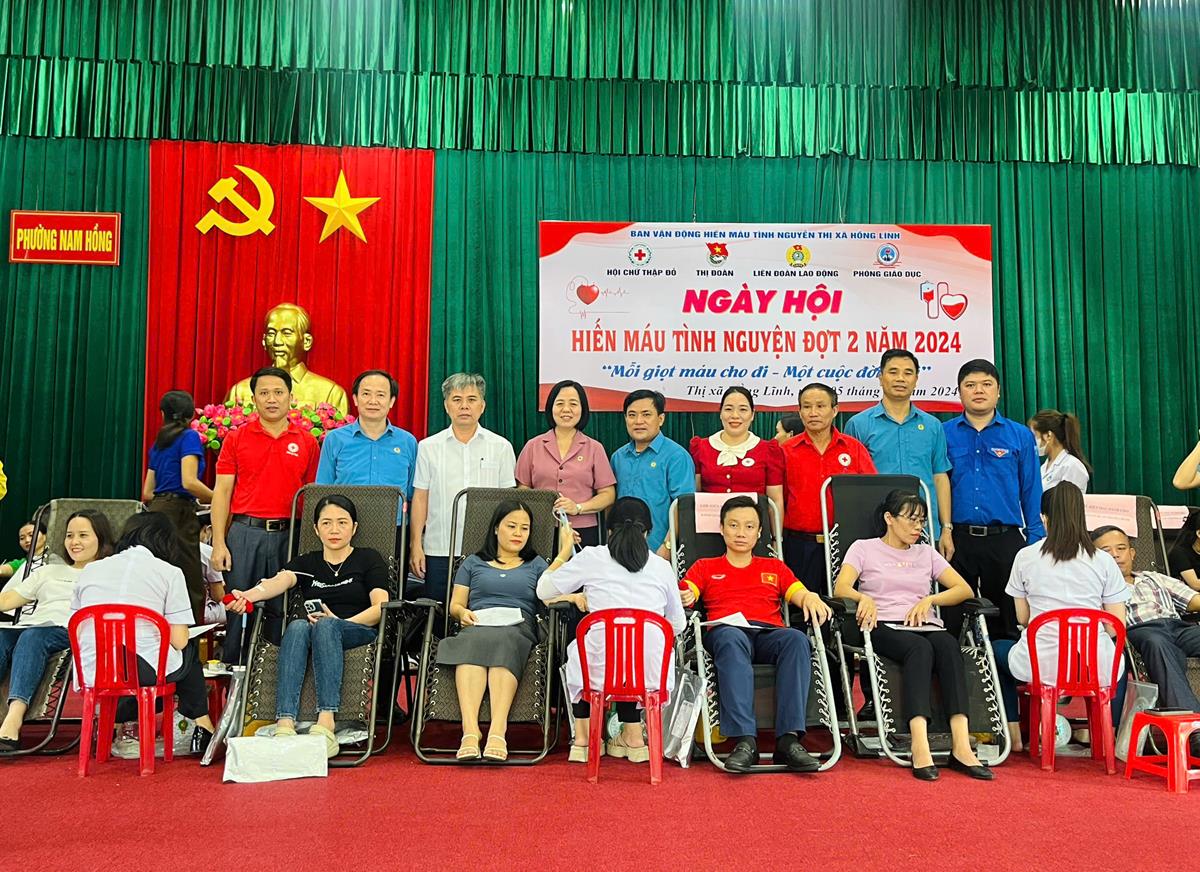 Thu về 248 đơn vị máu tại ngày hội hiến máu tình nguyện trên địa bàn TX Hồng Lĩnh